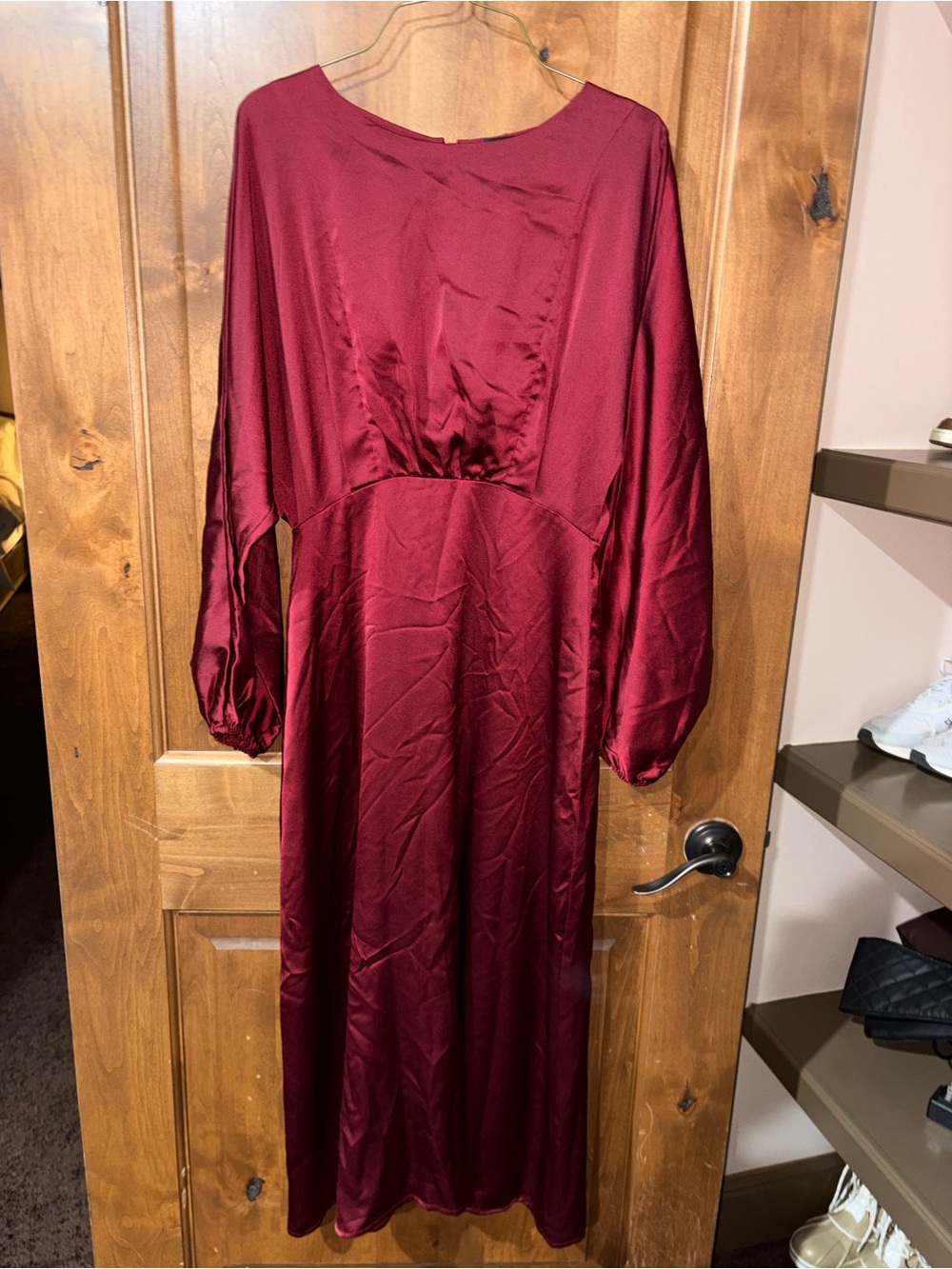 Ada Faye Satin Long Sleeve Dress